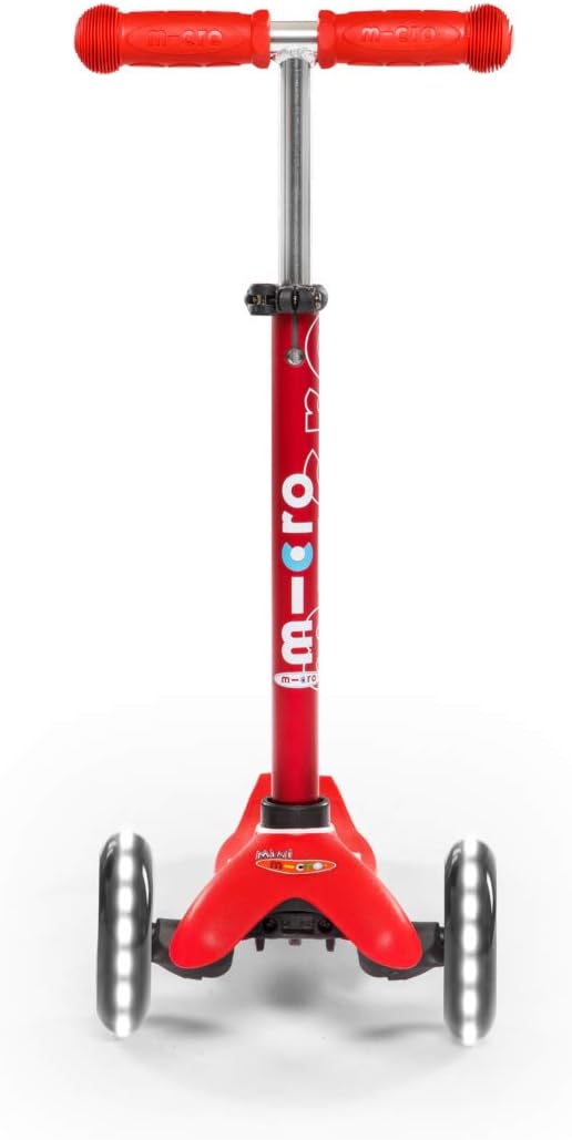 Micro Kickboard | Mini LED Kids Scooter for Ages 2-5 | Children up to 110 lbs | 3 Wheel Lean-to-Steer Design | Adjustable T Bar | Smooth Ride, Motion Activated PU LED Wheels | Swiss Design