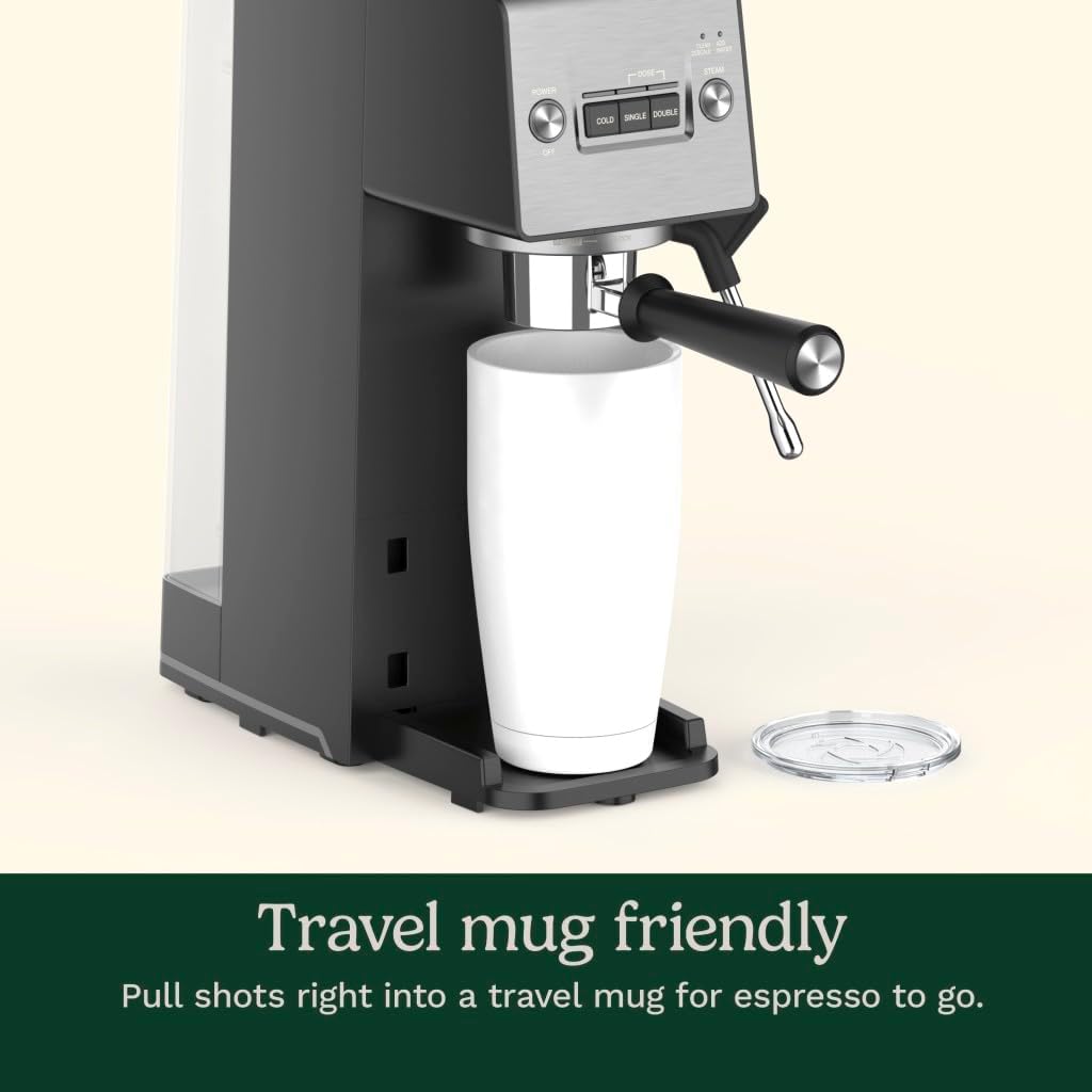 Cuisinart Espresso Bar Slim Coffee Espresso Machine, Makes Hot or Cold Cafe-Quality Beverages Including Cappuccino, Lattes, and Cold Extracted Drinks, Steam/Frothing Wand for Milk-Based Drinks,EM-160