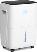 150 Pint Dehumidifier for Basement and Home, Covers up to 6,500 Sq. Ft Rooms, High-Efficiency Compressor Dehumidifier with Drain Hose and 2.11 Gallons Water Tank, Auto Shut-Off, 24HR Timer