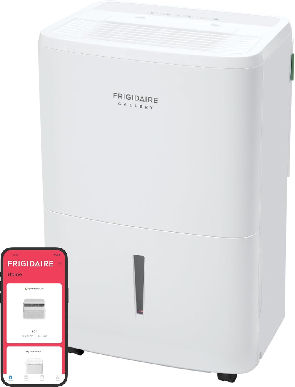 Frigidaire Gallery 2-in-1 35-Pint Dehumidifier with Wi-Fi, Air Quality Monitoring for Small/Medium/Large Rooms & Basements, Custom Humidity Control, Auto Shut Off, White