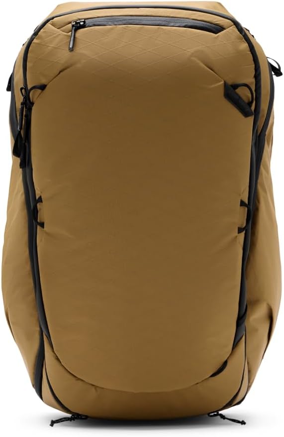 Peak Design Travel Backpack 45L, Coyote, Expandable 35-45L Design, Rear and Top Access, Weatherproof Shell, Laptop Sleeve, Ideal for Travel or Everyday Carry, Versatile Backpack for Men and Women