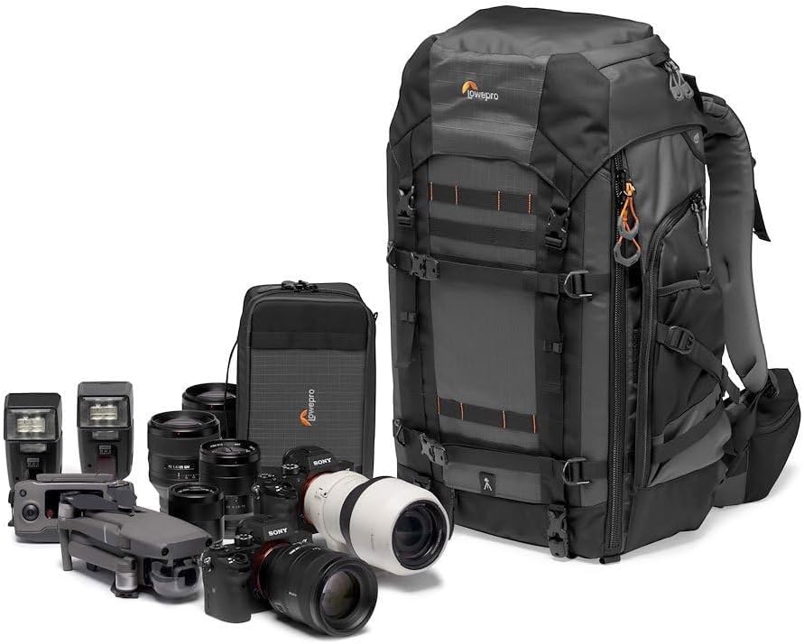 Lowepro Pro Trekker BP 550 AW II,Outdoor Camera Bag,Camera Backpack with Recycled Fabric,Fits 15'Laptop or Tablet,MaxFit Dividers,Weatherproof Cover,Mirrorless or DSLR Camera Case,Black or Dark Grey