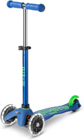 Micro Kickboard | Mini LED Kids Scooter for Ages 2-5 | Children up to 110 lbs | 3 Wheel Lean-to-Steer Design | Adjustable T Bar | Smooth Ride, Motion Activated PU LED Wheels | Swiss Design