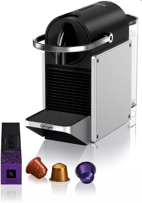 De′Longhi Nespresso Pixie EN127.S, Fully Automatic Coffee Machine, One-Button Coffee Machine with Multi-Function, Welcome Set Included, Compact Design, 19 Bar Pressure, 1260W, Silver