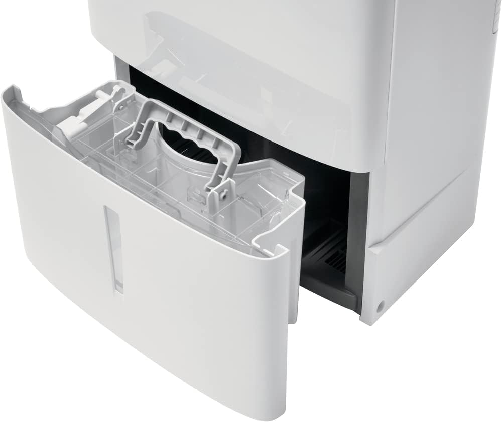 Frigidaire 22 Pint Dehumidifier. 1,500 Square Foot Coverage. Ideal for Small Rooms. 1.7 Gallon Bucket Capacity. Continuous Drain Option