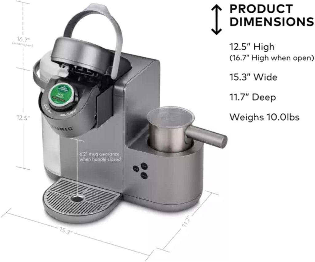 Keurig K-Cafe C Single Serve K-Cup Pod Coffee, Latte and Cappuccino Maker, Nickel