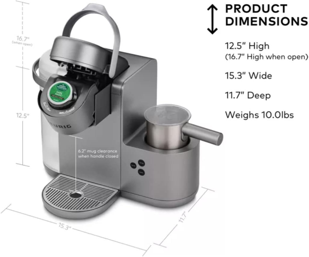 Keurig K-Cafe C Single Serve K-Cup Pod Coffee, Latte and Cappuccino Maker, Nickel