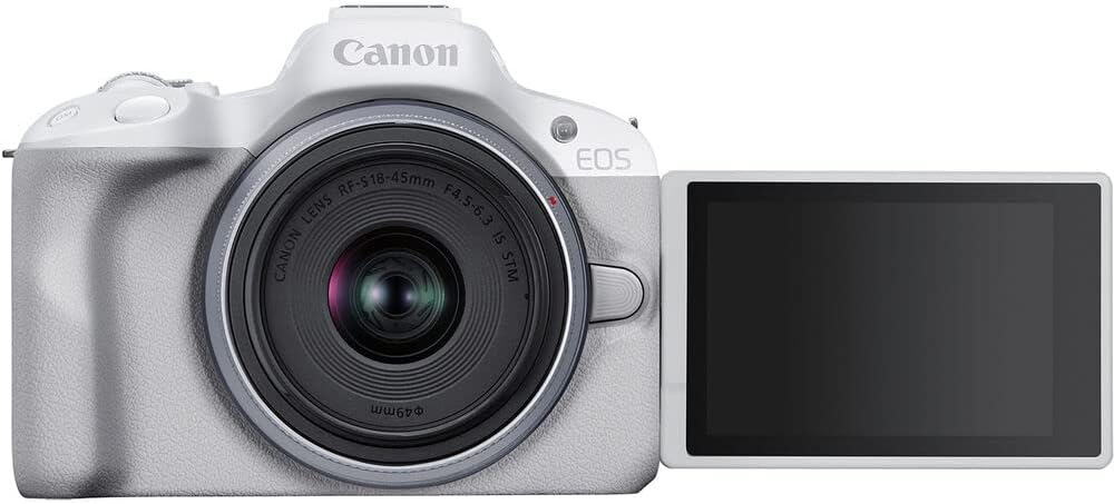 Canon EOS R50 Mirrorless Camera Kit – APS-C RF Camera with 18-45mm Lens, 4K Video, Dual Pixel AF II & Vari-Angle Touchscreen (5812C012) + Shoulder Bag + 64GB Memory Card