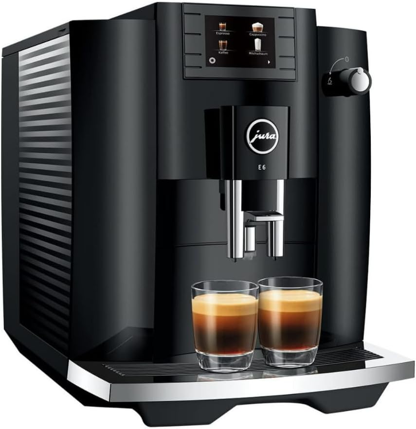 Jura 15622 E6 2.8-Inch Color Display Automatic Espresso Machine with Easy Cappuccino Function, Piano Black (Renewed)
