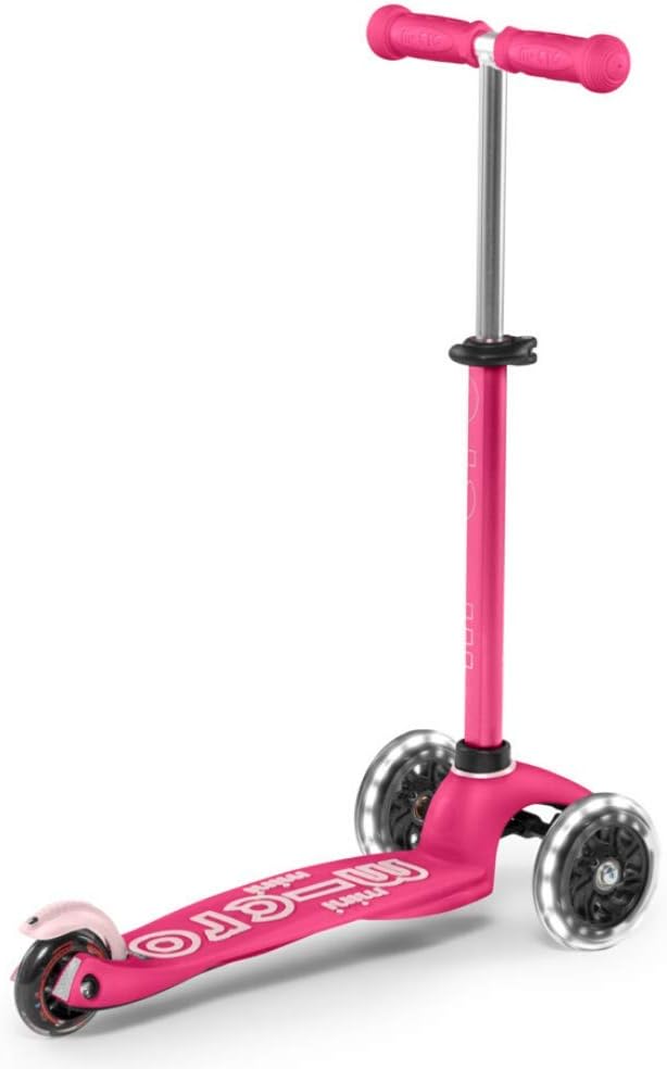 Micro Kickboard | Mini LED Kids Scooter for Ages 2-5 | Children up to 110 lbs | 3 Wheel Lean-to-Steer Design | Adjustable T Bar | Smooth Ride, Motion Activated PU LED Wheels | Swiss Design