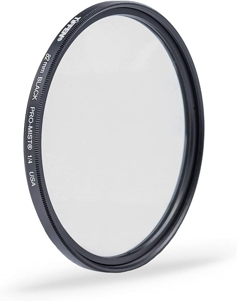 Tiffen 82mm Black Pro-Mist 1/4 Filter|Black Pro-Mist Filter|Ultra Slim|Cinematic Effect Camera for Portrait Photography/Video/Vlog