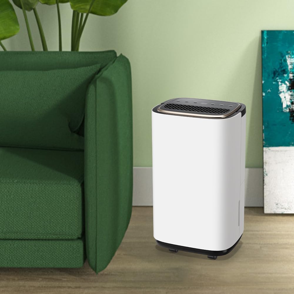 WANAI 30 Pints Dehumidifier for Basements with Drain Hose, 2500 Sq.Ft Dehumidifiers Auto Drain or Manual Drainage, Small Dehumidifier for Home Bedroom Bathroom with 2.2L Water Tank, 3 Modes, 24Timer