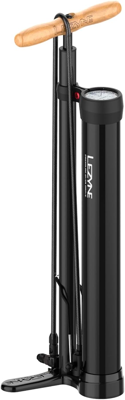 LEZYNE High Volume Tubeless Bike Floor Pump Compatible with 2.5' Gauge - 220 PSI Tire Air Pump for Mountain/Gravel Bikes - ABS-1 Pro Tubeless Chuck