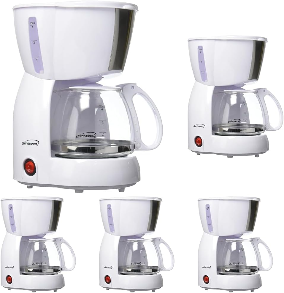 Brentwood 4-Cup Coffee Maker (White) (Pack of 5)