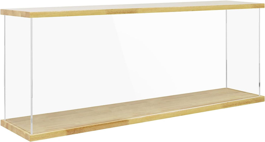 BenchPro Clear Acrylic Display Case for Trophy, Collectibles, Assemble Cube Display Box Stand Dust Proof Protection Showcase for Action Figures Toys. (1' Thick Wood, 20' H x 48' L x 8' D)