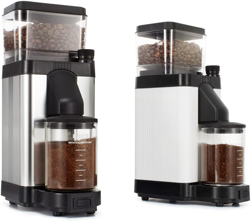 Technivorm Moccamaster 49520 KM5 Burr Coffee Grinder, Polished Silver & 53941 KBGV Select 10-Cup Coffee Maker, Polished Silver, 40 ounce, 1.25l