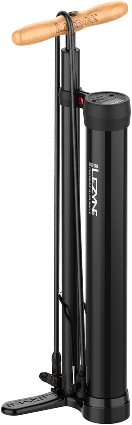 LEZYNE High Volume Tubeless Bike Floor Pump Compatible with 2.5' Gauge - 220 PSI Tire Air Pump for Mountain/Gravel Bikes - ABS-1 Pro Tubeless Chuck