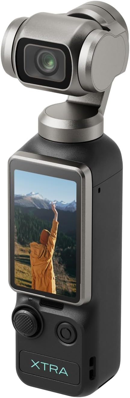 Xtra Muse, Vlogging Camera with 1'' CMOS & 4K/120fps Videos, Pocket Camera with 3-Axis Gimbal Stabilizer, Fast Focusing, Face/Object Tracking, Digital Video Camera for Photography, Digital Camera