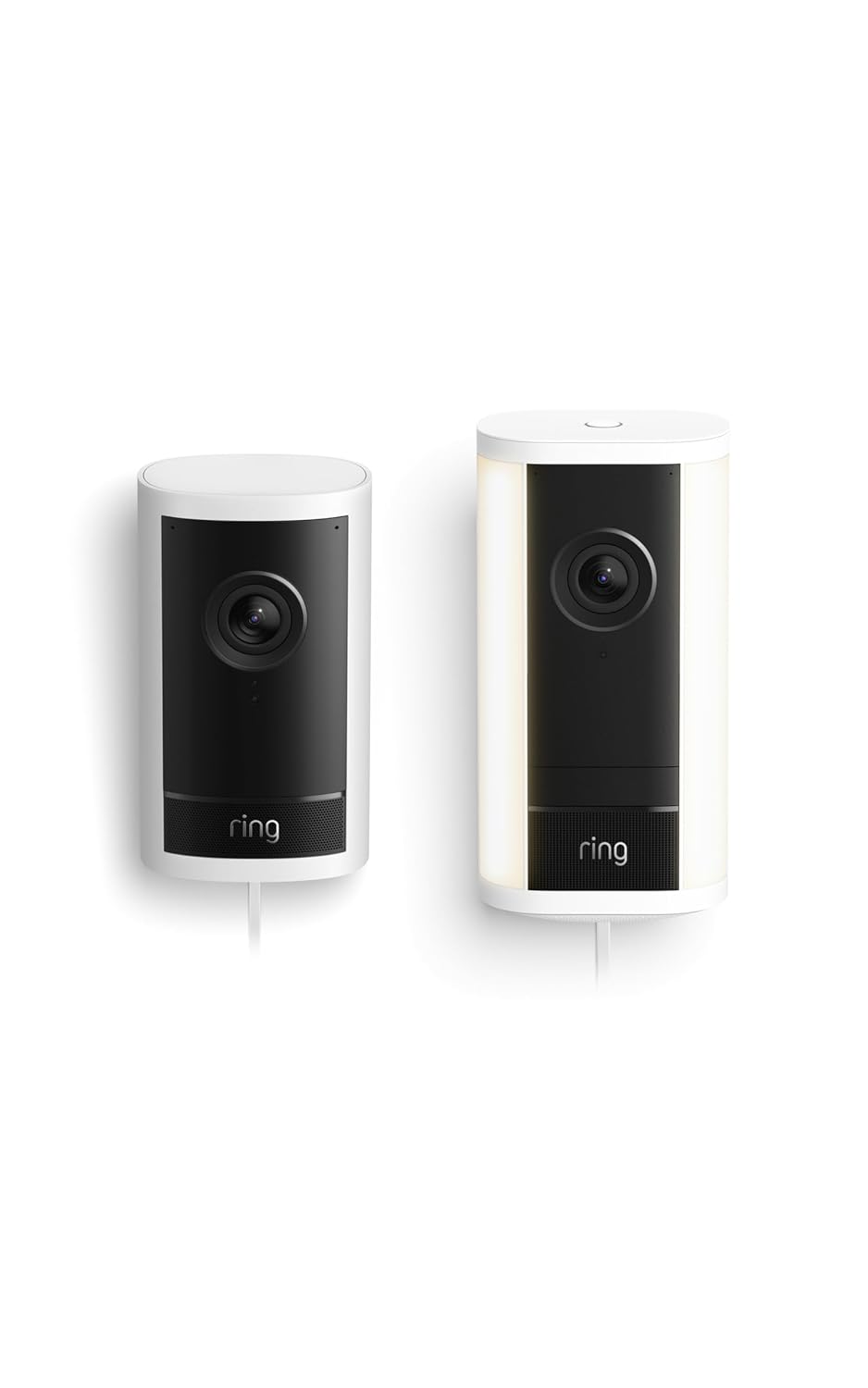 Ring Outdoor Cam Pro, Plug-In (Newest Model), White with Spotlight Cam Pro, Plug-In (Newest Model), White