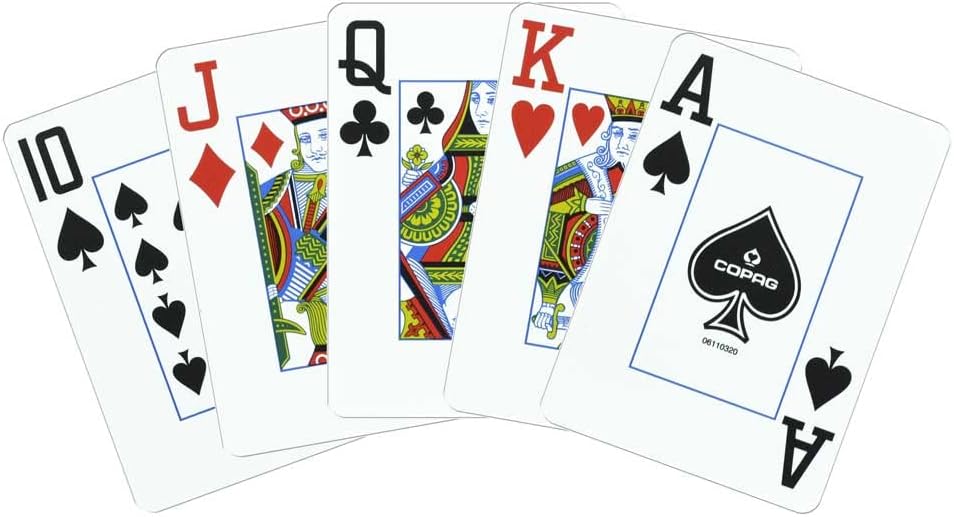 Copag 1546 Design 100% Plastic Playing Cards, Poker Size (Standard) Black/Gold (Jumbo Index, 6 Sets)