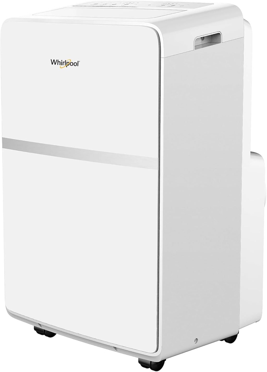 Whirlpool 8,000 BTU Portable Air Conditioner with Dehumidifier for Apartment, Bedroom, Small Rooms up to 200 Sq. Ft., 115V, with 3 Speeds, 24H Timer, and Remote Control, White