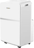 Whirlpool 8,000 BTU Portable Air Conditioner with Dehumidifier for Apartment, Bedroom, Small Rooms up to 200 Sq. Ft., 115V, with 3 Speeds, 24H Timer, and Remote Control, White