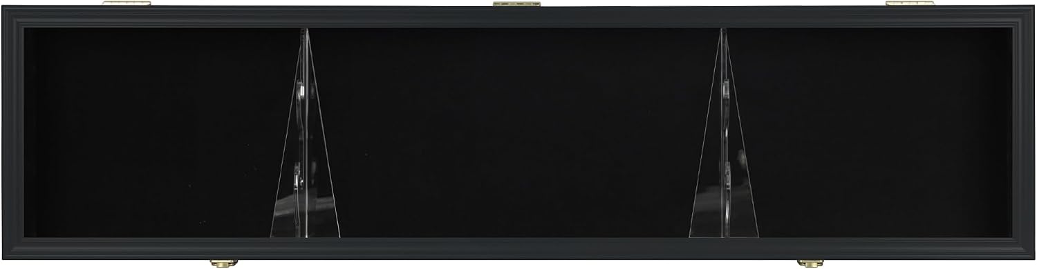 Sword Display Case Cabinet Stand Holder Wall Rack Holds Military Saber or Samurai Sword Lockable UV Protection Door Black Felt Inside (Black Finish Frame)