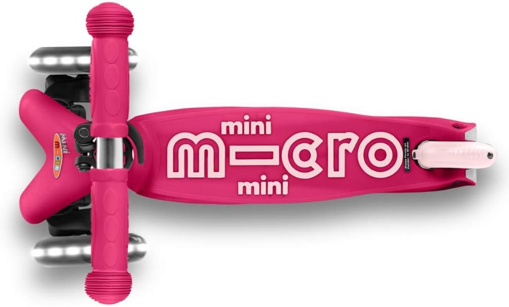 Micro Kickboard | Mini LED Kids Scooter for Ages 2-5 | Children up to 110 lbs | 3 Wheel Lean-to-Steer Design | Adjustable T Bar | Smooth Ride, Motion Activated PU LED Wheels | Swiss Design