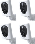 VIRTAVO VistaFlask 2K Security Cameras Wireless Outdoor, Battery Powered, AI Motion Detection, for Home Security, Starlight Lens for Colorful Night Vision, 2-Way Audio, Cloud/SD Storage 4pack