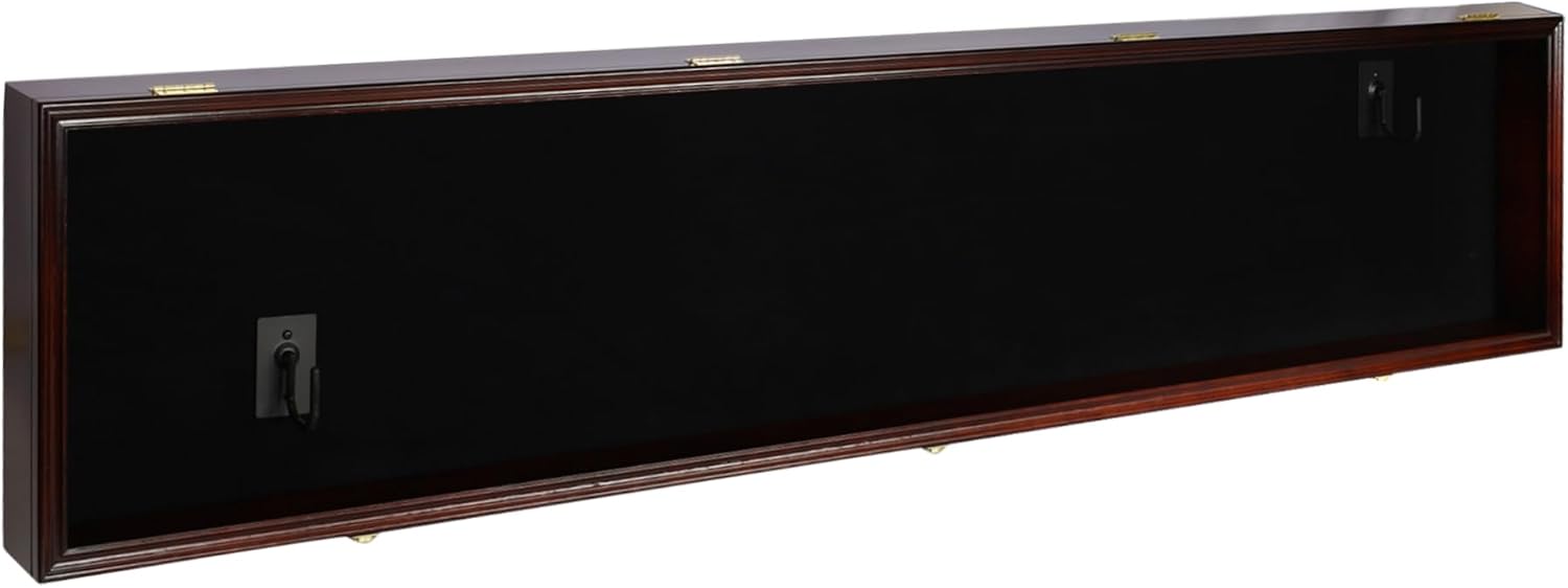 68' Hockey Stick Display Case Ice Hockey Puck, Musket Long Barrel shotgun Wall Cabinet or Wrestling Belt Display Case Rack Frame – Mahogany Finish