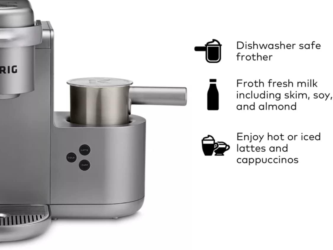 Keurig K-Cafe C Single Serve K-Cup Pod Coffee, Latte and Cappuccino Maker, Nickel