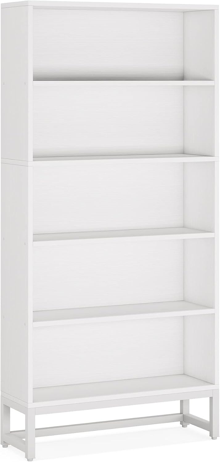 Tribesigns Tall Bookcase and Bookshelf, 70.8' Large Bookcases Organizer with 5-Tier Storage Shelves, Heavy Duty Free-Standing Library Bookshelf Shelving Unit for Living Room, Bedroom, Office (White)