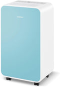COSTWAY 2500 Sq. Ft Dehumidifier for Basement, 32 Pints Portable Quiet Dehumidifier for Bedroom Bathroom with Sleep Mode, 24H Timer, Auto Shut Off, Auto Defrost & Drain Hose (Navy)