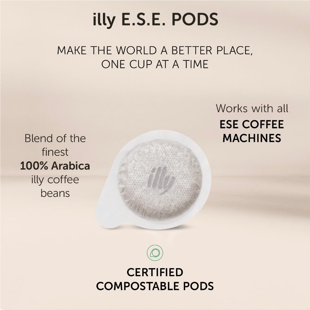 illy Coffee ESE Capsules, Intenso Dark Roast Coffee Pods, 100% Arabica, Premium Italian Blend, Single Serve 18 Count, 12 Pack