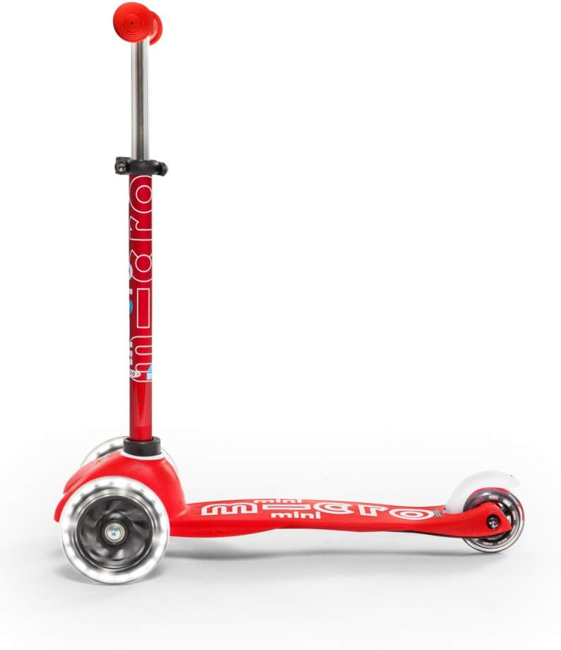 Micro Kickboard | Mini LED Kids Scooter for Ages 2-5 | Children up to 110 lbs | 3 Wheel Lean-to-Steer Design | Adjustable T Bar | Smooth Ride, Motion Activated PU LED Wheels | Swiss Design