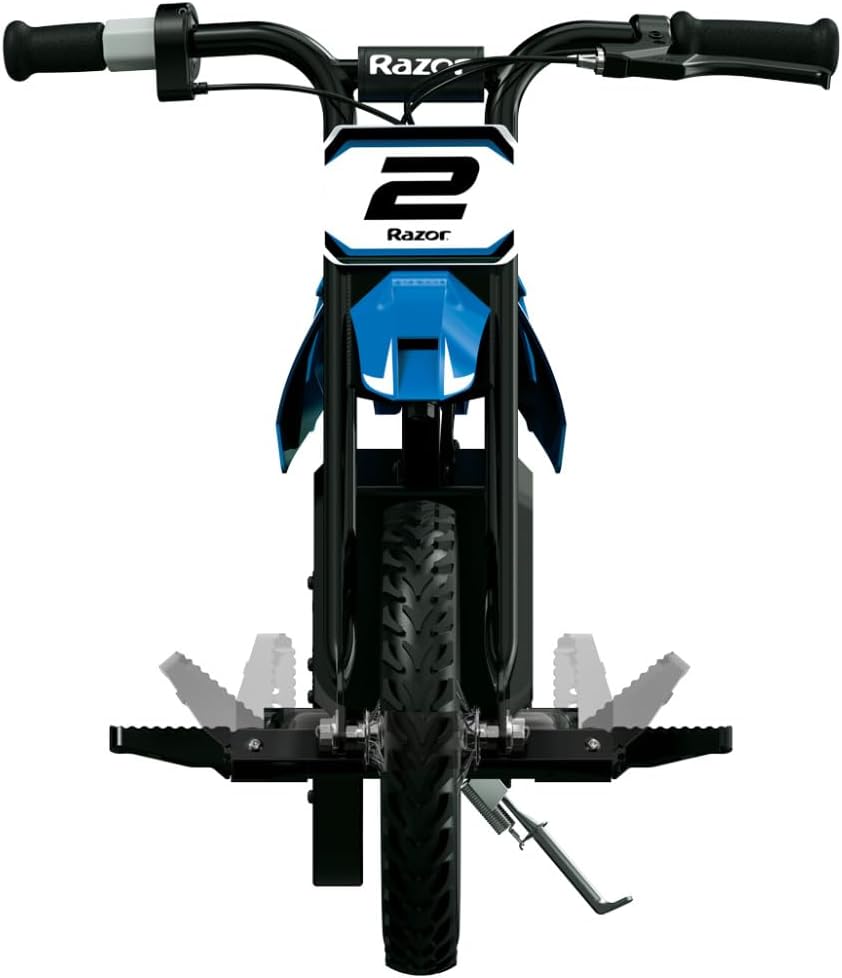 Razor MX125 Dirt Rocket Electric-Powered Bike with Authentic Motocross Geometry, Rear-Wheel Drive,100-watt, high-Torque, Chain-Driven Motor, for Kids 7+, Blue