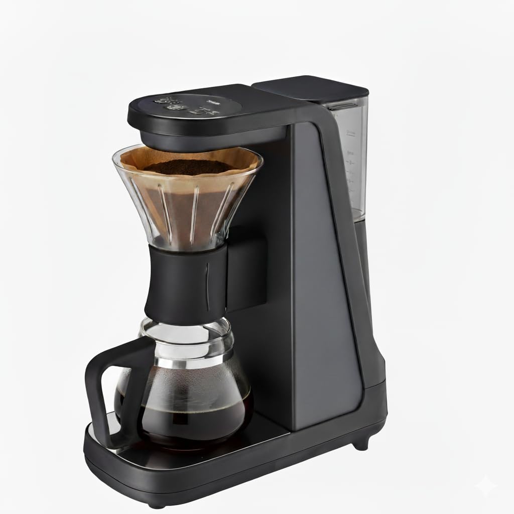 Tiger Hybrid Automatic Coffee Maker - Pour Over Coffee Maker & Immersion Brewing Coffee Machine, Innovative Design for Outstanding Brew, Black, 6 Cup, 24 ounce, 0.72L