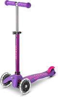 Micro Kickboard | Mini LED Kids Scooter for Ages 2-5 | Children up to 110 lbs | 3 Wheel Lean-to-Steer Design | Adjustable T Bar | Smooth Ride, Motion Activated PU LED Wheels | Swiss Design