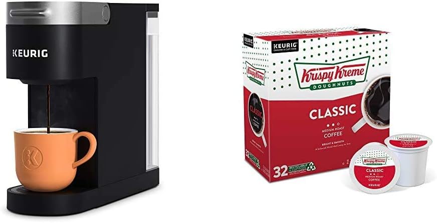 Keurig K-Slim Maker with Krispy Kreme Classic, Medium Roast Coffee, 32 Count