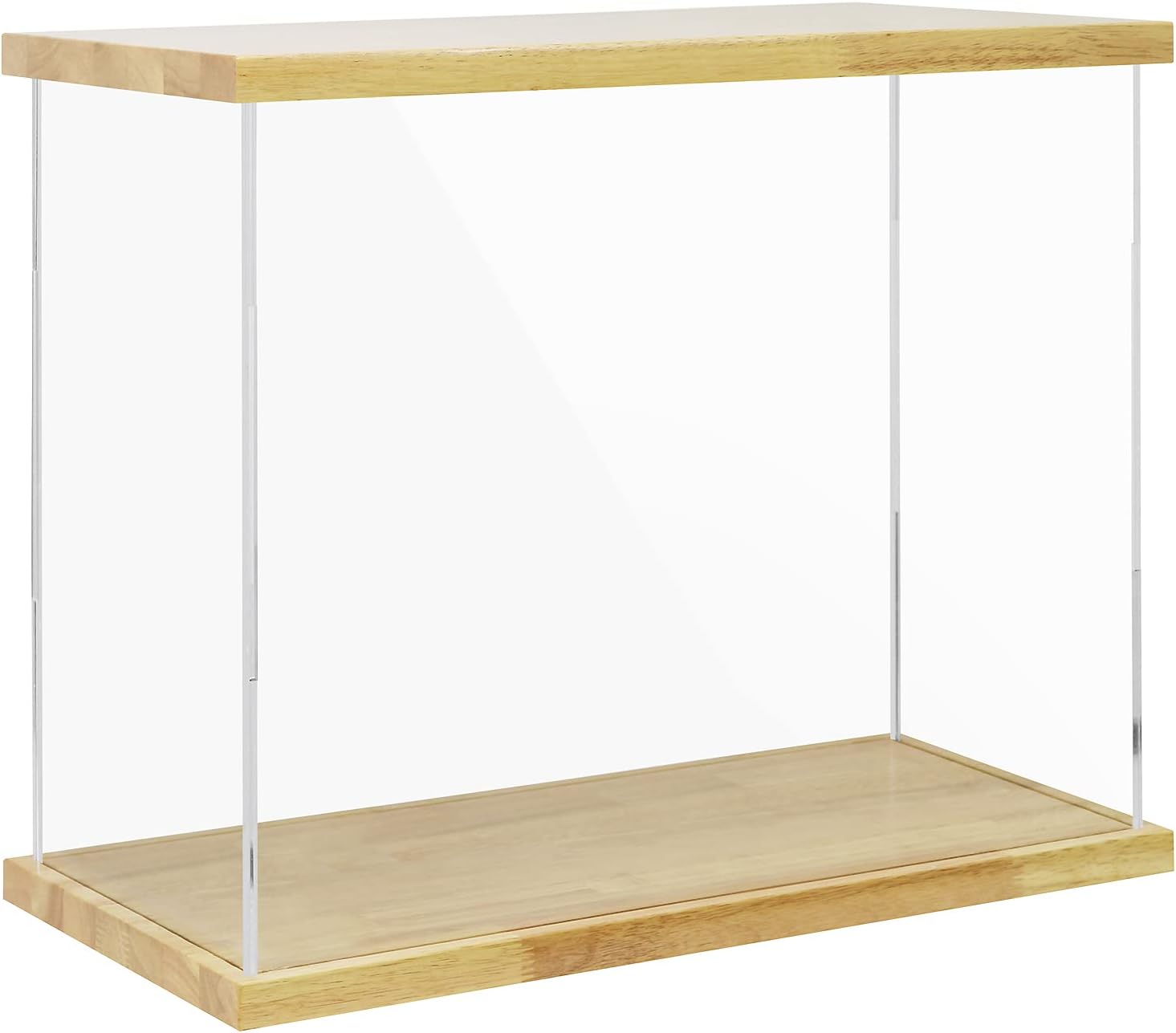 BenchPro Clear Acrylic Display Case for Trophy, Collectibles, Assemble Cube Display Box Stand Dust Proof Protection Showcase for Action Figures Toys. (1' Thick Wood, 21' H x 24' L x 12' D)