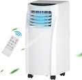 COSTWAY 8000 BTU Portable Air Conditioner, 3-in-1 Air Cooler w/Built-in Dehumidifier, Fan Mode, Sleep Mode, Remote Control& LED Display, Rooms Up to 230+ Sq. ft, for Home Office (White)