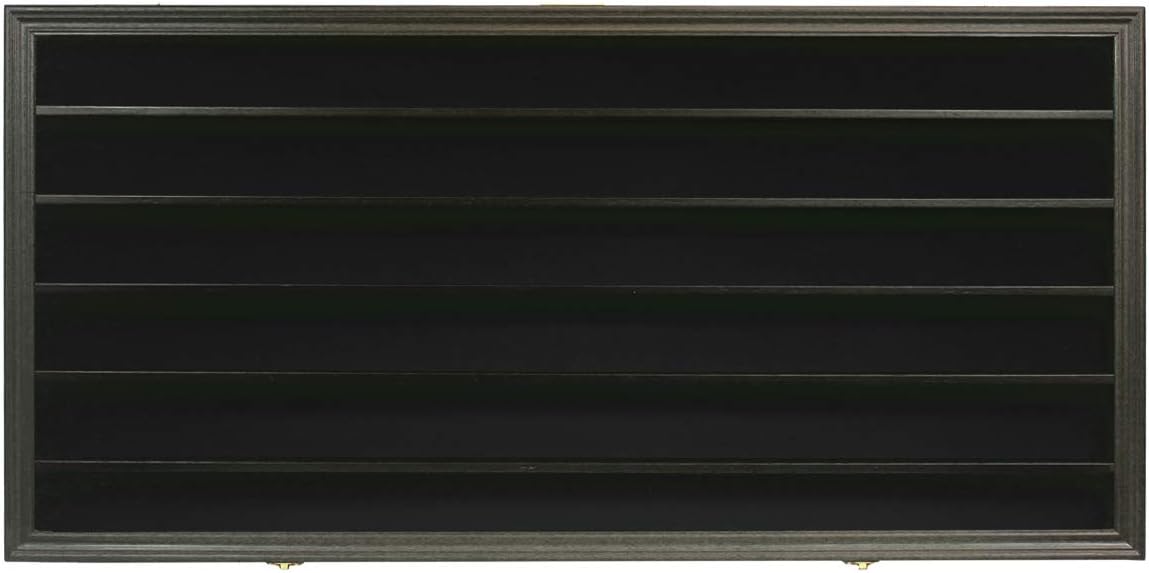 DisplayGifts Toy Minifigures Miniatures Display Case Frame Wall Cabinet Stand 200 Toys Dust Protection Black