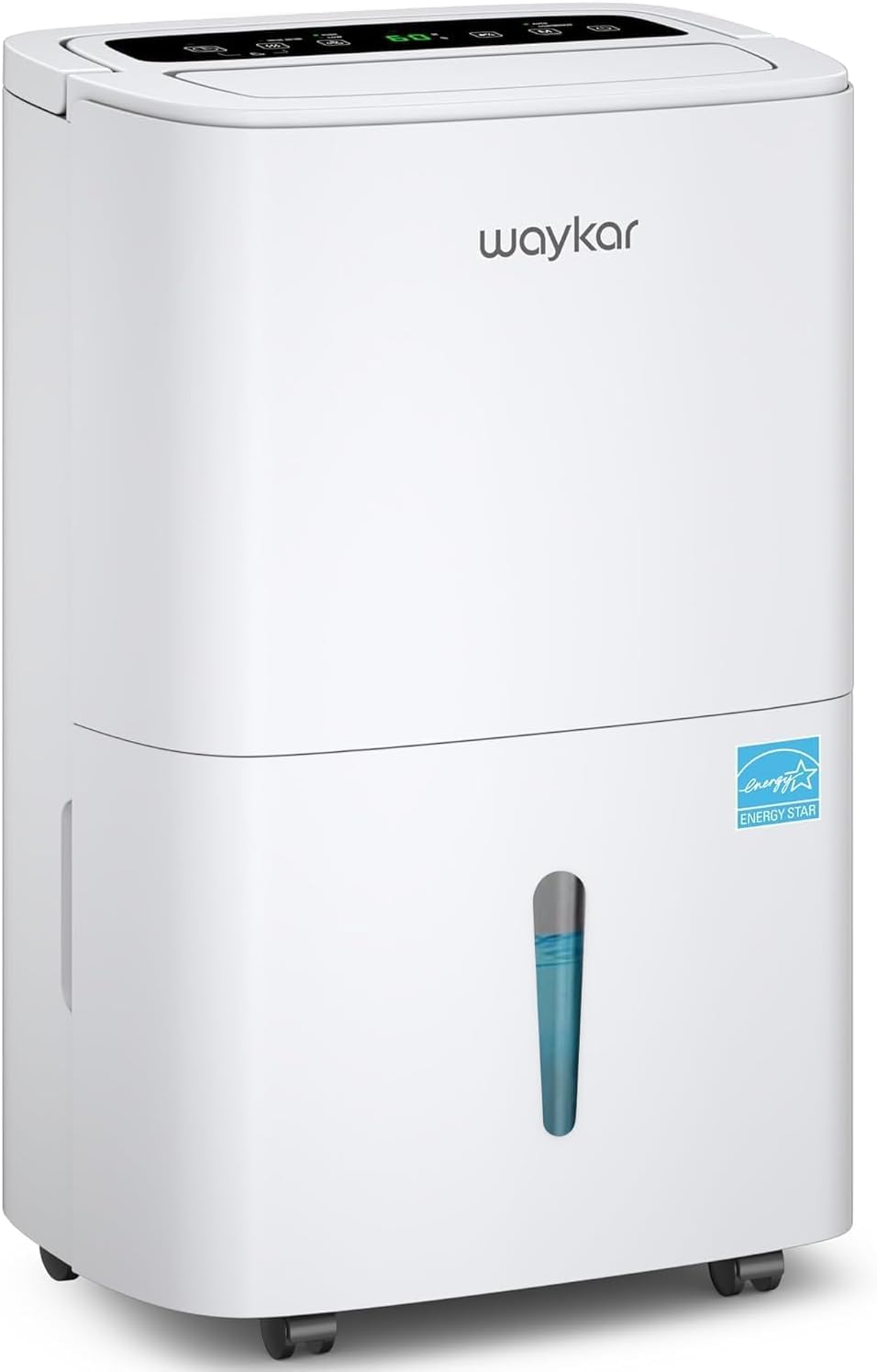 Waykar 120 Pints 2025 Energy Star Home Dehumidifier for Spaces up to 6,000 Sq. Ft, Ideal for Basement, Bathroom and Large Room with Drain Hose, Portable, Auto Defrost and Self-Drying