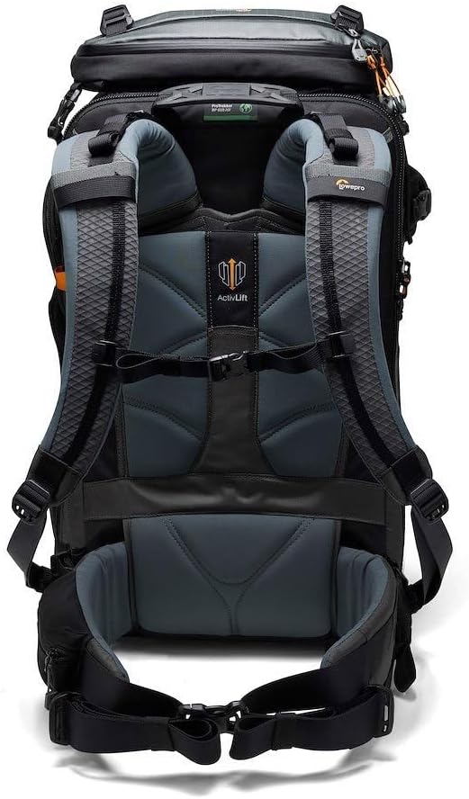 Lowepro Pro Trekker BP 650 AW II, Outdoor Camera Backpack with Recycled Fabric, Fits 800mm lenses, Weatherproof Cover, Mirrorless/DSLR Camera Case, Black/Dark Grey, Coated Main Fabric, Sealed Zippers