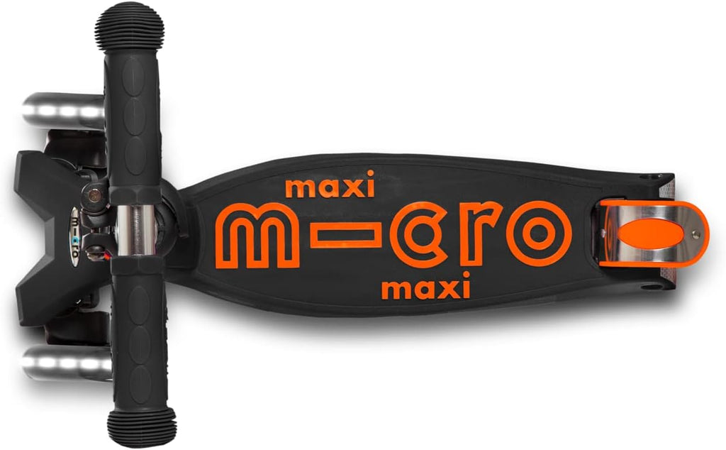 Micro Kickboard | Maxi LED Kids Scooter for Ages 5-12 | Children up to 110 lbs | 3 Wheel Lean-to-Steer Design | Adjustable T Bar | Smooth Ride, Motion Activated PU LED Wheels | Swiss Design