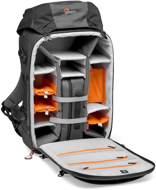 Lowepro Pro Trekker BP 550 AW II,Outdoor Camera Bag,Camera Backpack with Recycled Fabric,Fits 15'Laptop or Tablet,MaxFit Dividers,Weatherproof Cover,Mirrorless or DSLR Camera Case,Black or Dark Grey