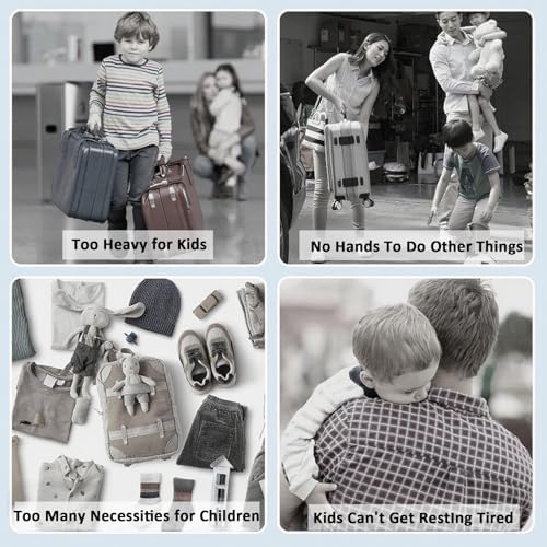 Riding Trolley for Kids, Toddler Luggage with Lock & Safety Belt, Wheels for Airplane Travel, Made of ABS+PC