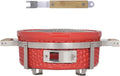 Yakitori Charcoal Grill, Japanese Ceramic Tabletop BBQ Grill with Stainless Steel Stand & Grid Lifter, Portable Indoor/Outdoor Hibachi Grill for 2–5 People, 16'x9', Red, Gift for Chrismas