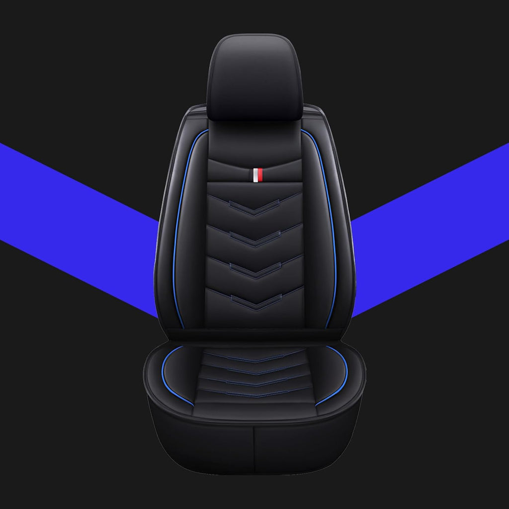 Car Seat Covers 7 Seats for Dodge Grand Caravan 2000-2020, Waterproof Durable Leather Vehicle Cushion Covers, Breathable Full Coverage Seat Protector(Standard,Black Blue)