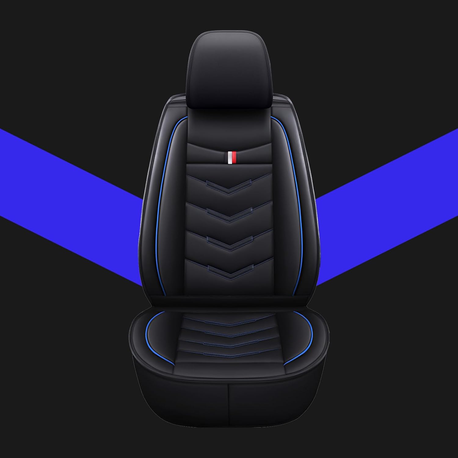 Car Seat Covers 7 Seats for Dodge Grand Caravan 2000-2020, Waterproof Durable Leather Vehicle Cushion Covers, Breathable Full Coverage Seat Protector(Standard,Black Blue)